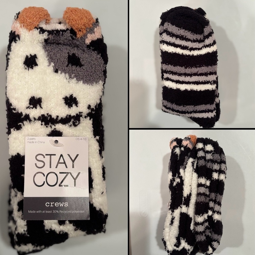 Cow cozy socks / (2) pair / women’s / NEW without tags tags / cross posted